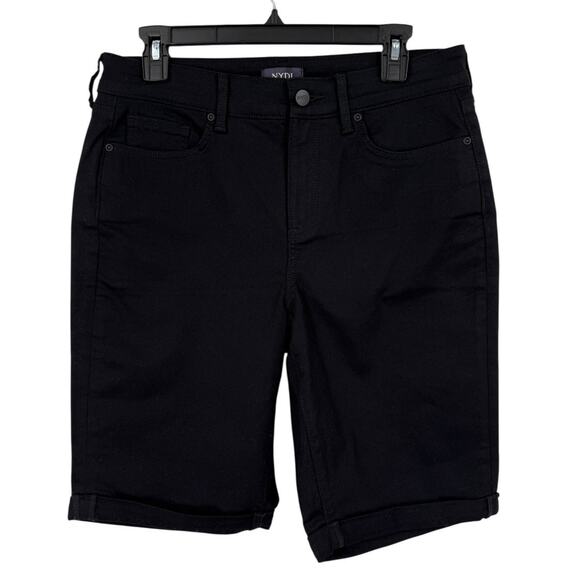 NYDJ Briella 11 Inch Denim Roll Cuffs shorts black size 10 - Picture 2 of 7